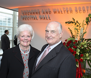 Walter and Suzanne Scott at the dedication of the Scott Recital Hall.