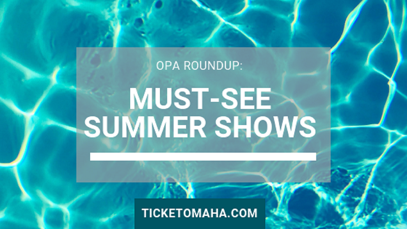 Swimming pool background with text that says "OPA Summer Roundup: Must-see summer shows"
